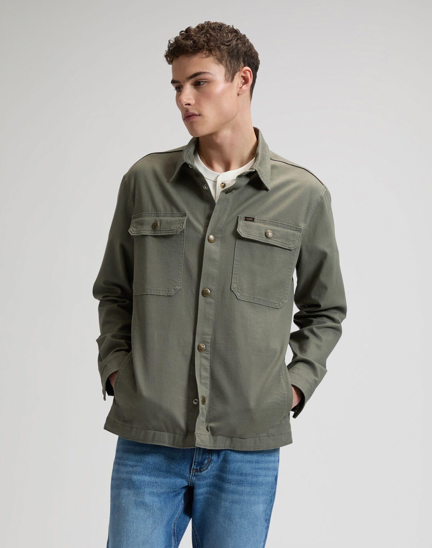 2 POCKET LICHEN OLIVE - CAMICIA 112376566 . LEE 