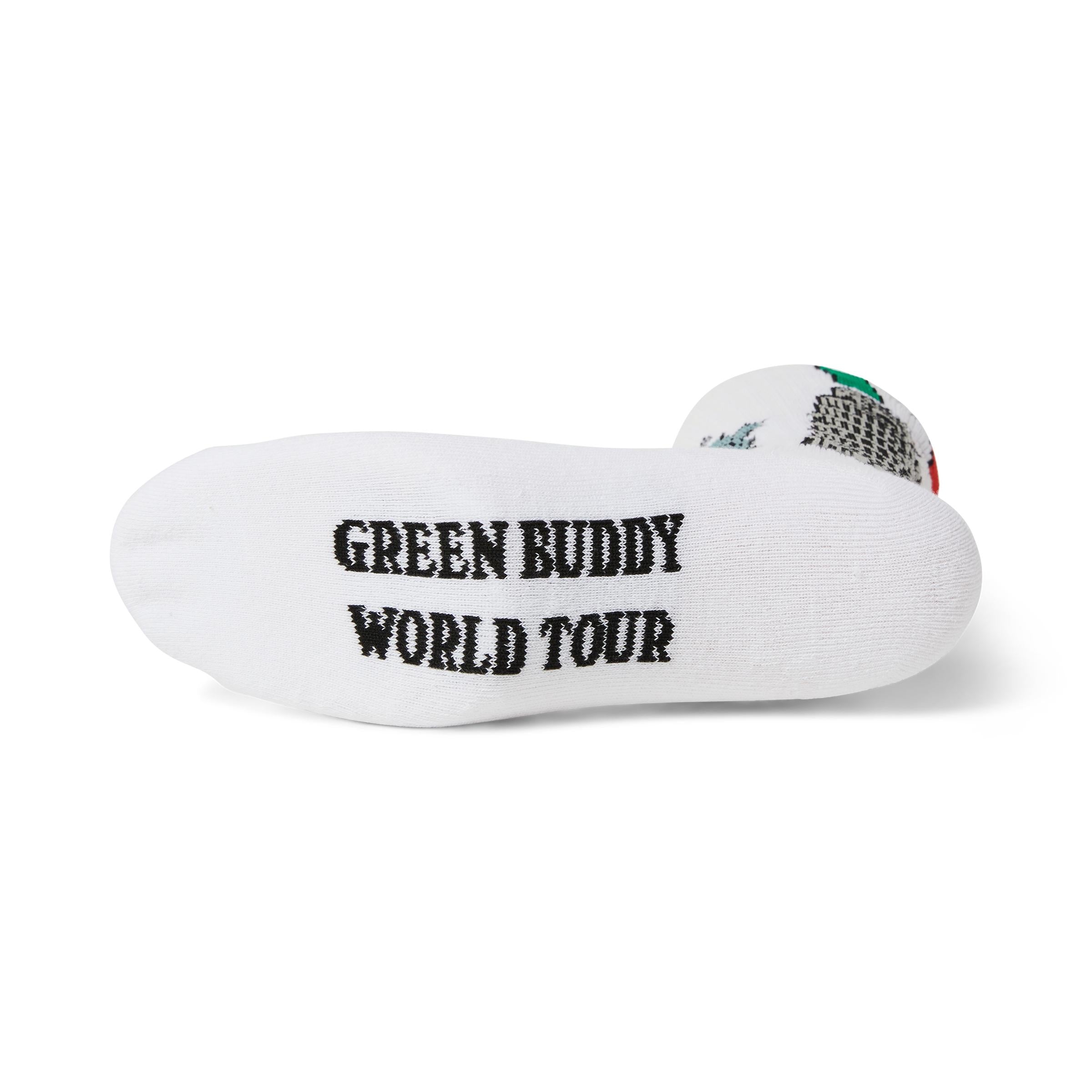 GREEN BUDDY TOURIST SOCK - CALZE 71MA0000661-GB -WHITE HUF 