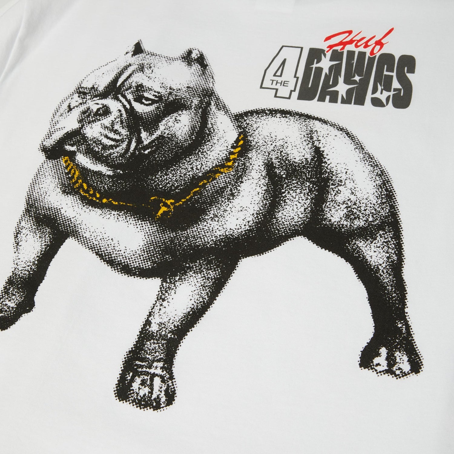 4 THE DAWGS S/S TEE - T-SHIRT 71MC0001184 -WHITE HUF 