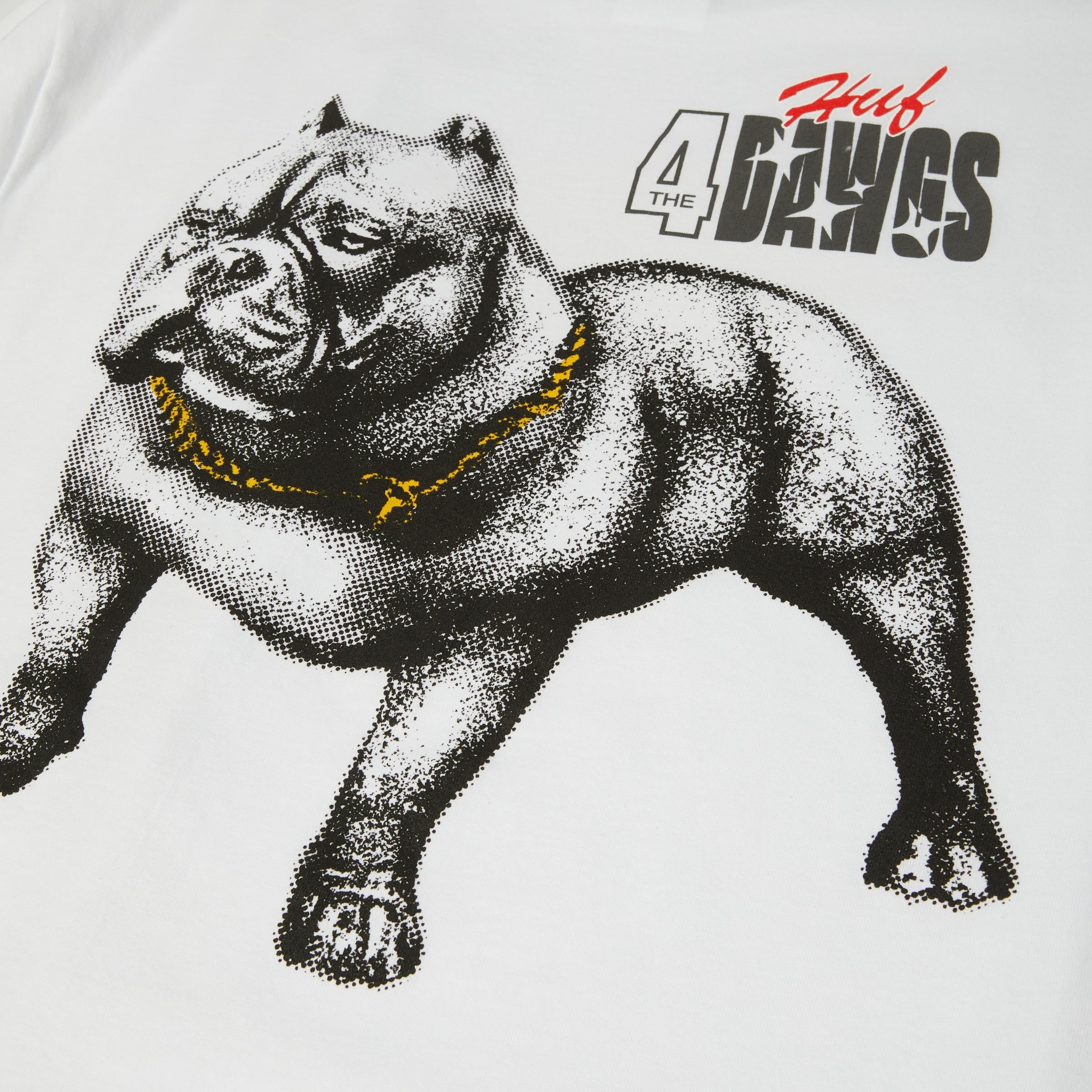 4 THE DAWGS S/S TEE - T-SHIRT 71MC0001184 -WHITE HUF 