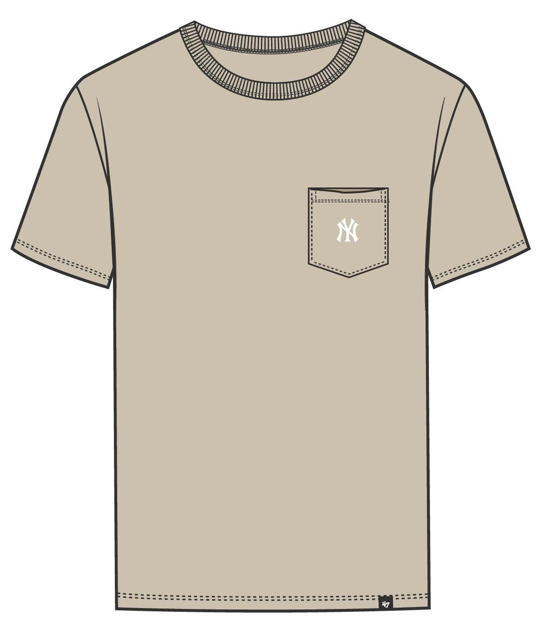 BASERUNNER EMB ECHO POCKET NEW YORK YA - T-SHIRT 47-BB017TMOEQH707548 K0 47 BRAND 