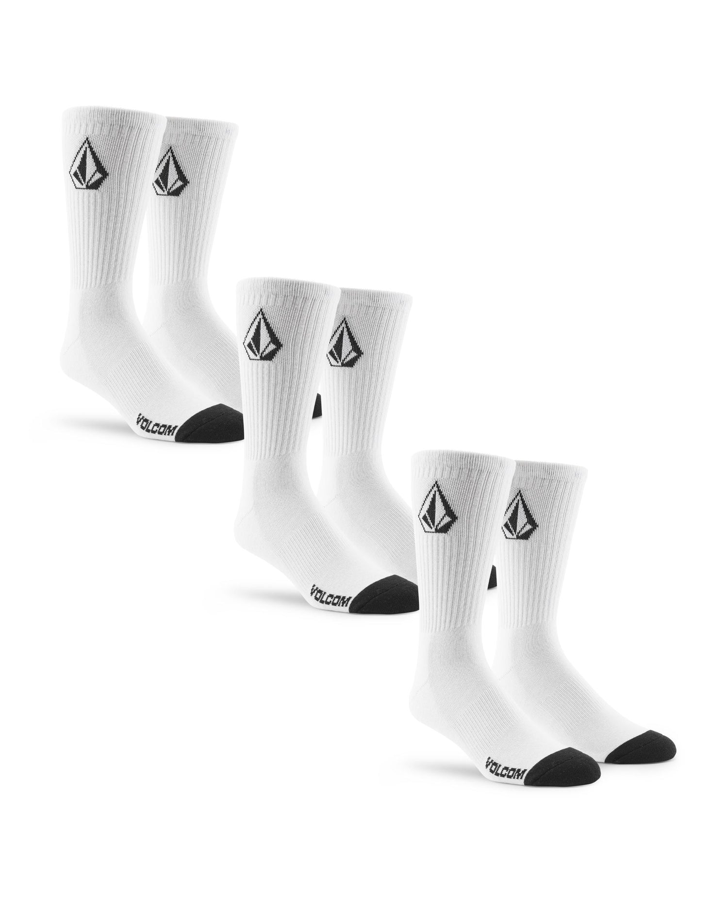 FULL STONE 3-PACK - CALZE D6312610 _WHT VOLCOM 