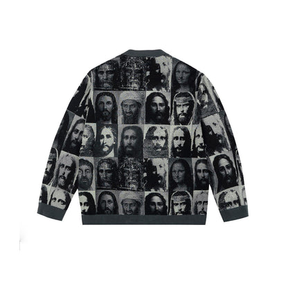 JAQUARD CARDIGAN RELAXED FIT MUGSHOT JEEZ - MAGLIA 26SSPROU844 -V.U. PROPAGANDA 