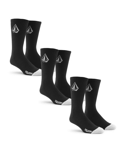 FULL STONE 3-PACK - CALZE D6312610 _BLK VOLCOM 