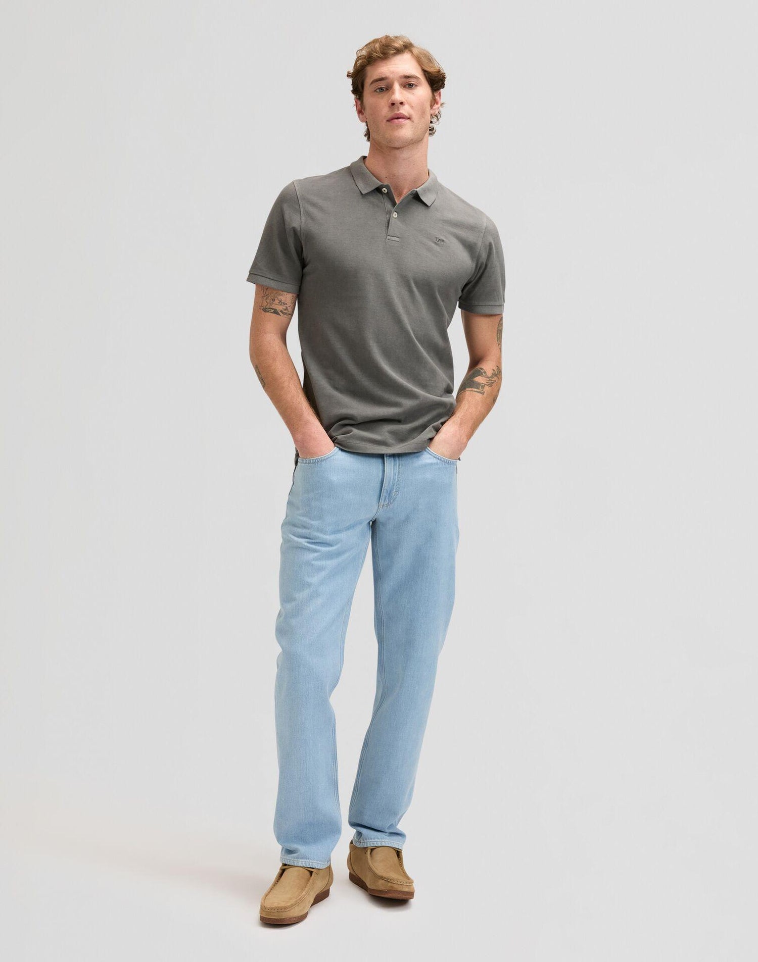 GARMENT DYE STATIC GRAY - POLO 112376468 . LEE 