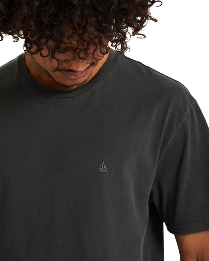 SOLID STONE EMB - T-SHIRT A5212317 _BLK VOLCOM 