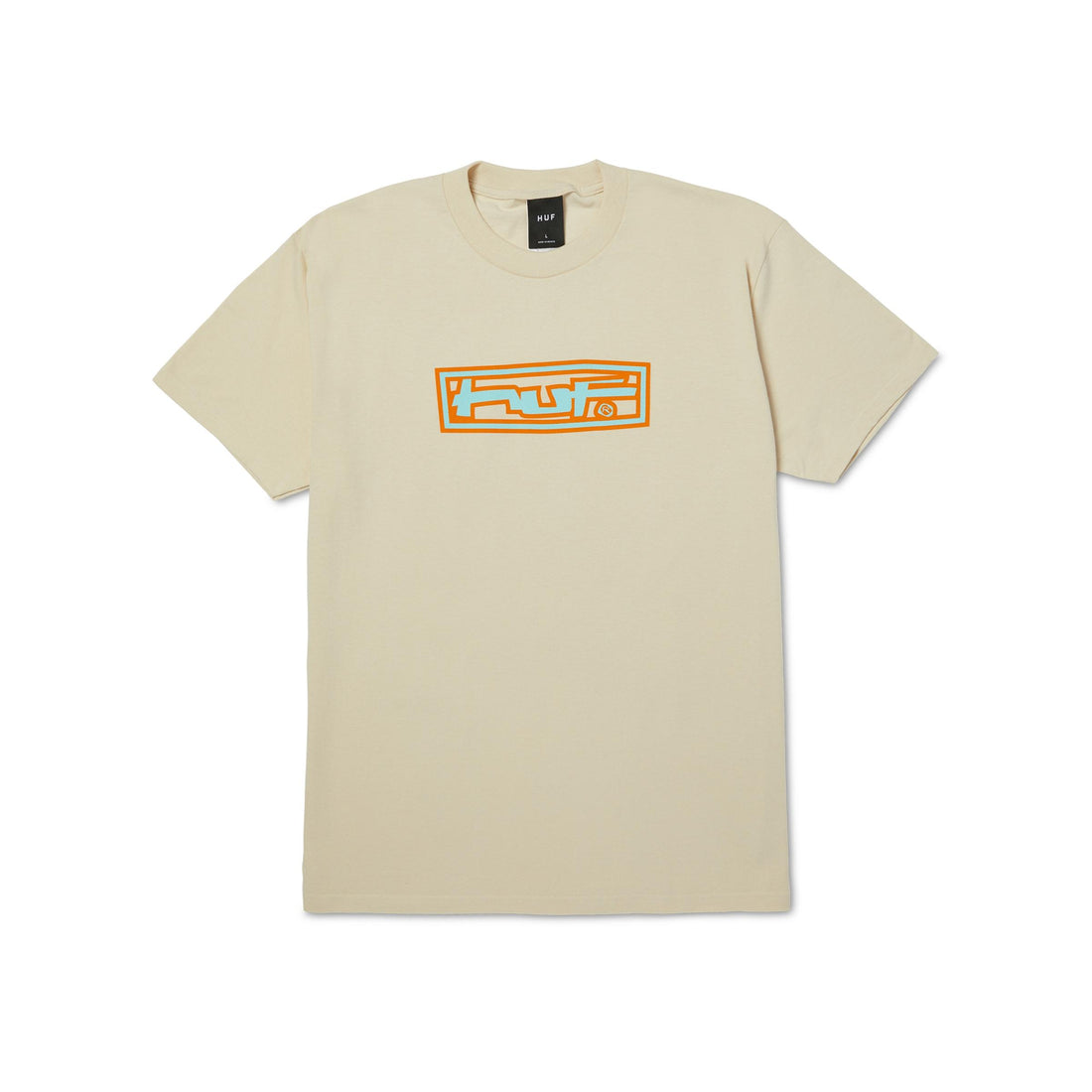 STRETCH S/S TEE - T-SHIRT 71MC0001183 -CREAM HUF 