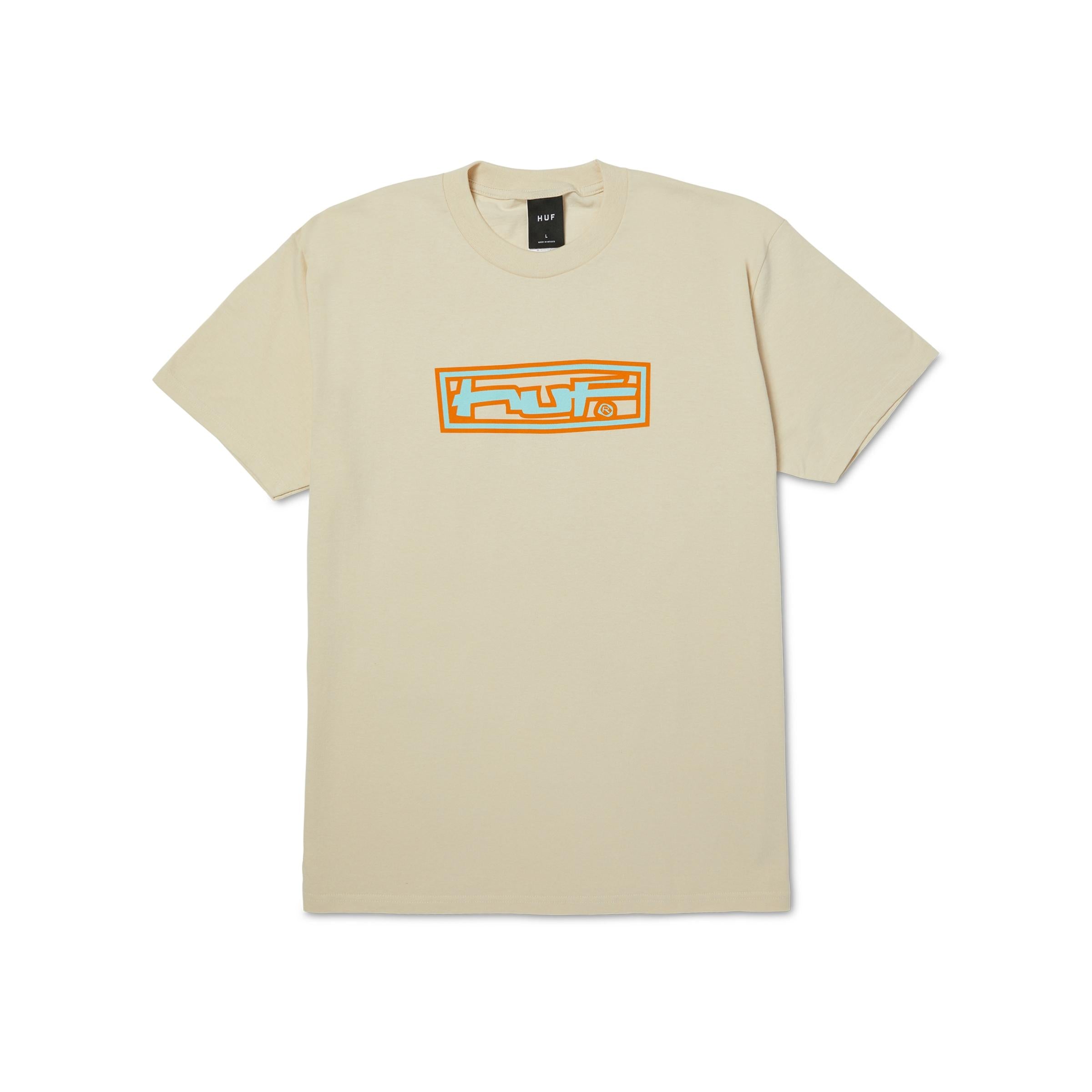 STRETCH S/S TEE - T-SHIRT 71MC0001183 -CREAM HUF 