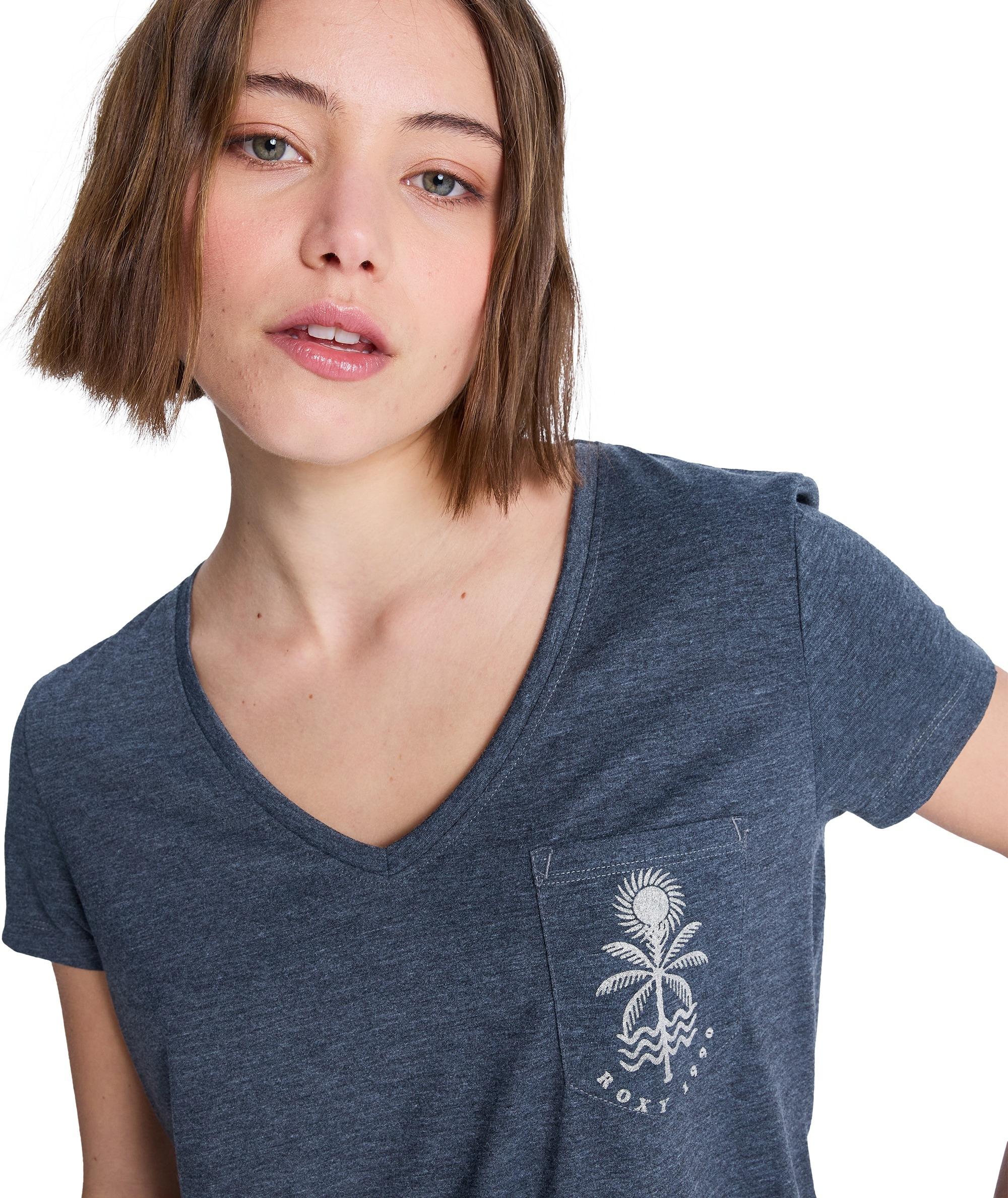 LAGUNA GREEN V NECK - T-SHIRT ERJZT06084 -KVJ0 ROXY 
