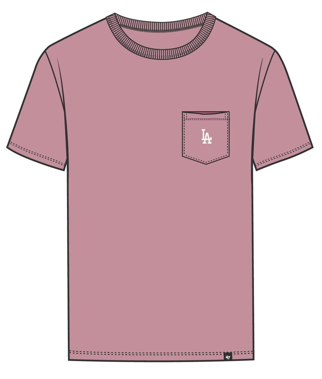 BASERUNNER EMB ECHO POCKET LOS ANGELES - T-SHIRT 47-BB012TMOEQH707549 QC 47 BRAND 