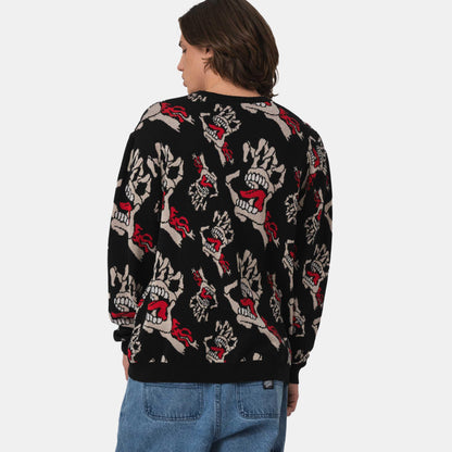 BONE HANDS ALL OVER - MAGLIA SCA-CRW-9776  SANTA CRUZ 