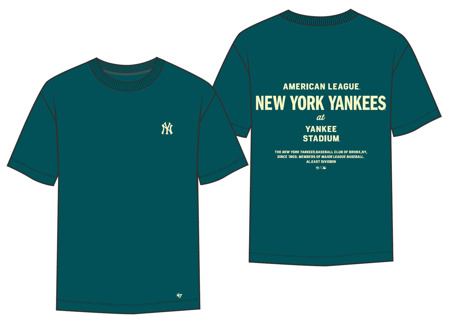 FOUNDATION NEW YORK YANKEES - T-SHIRT 47-BB017TMKKWL695028 R9 47 BRAND 