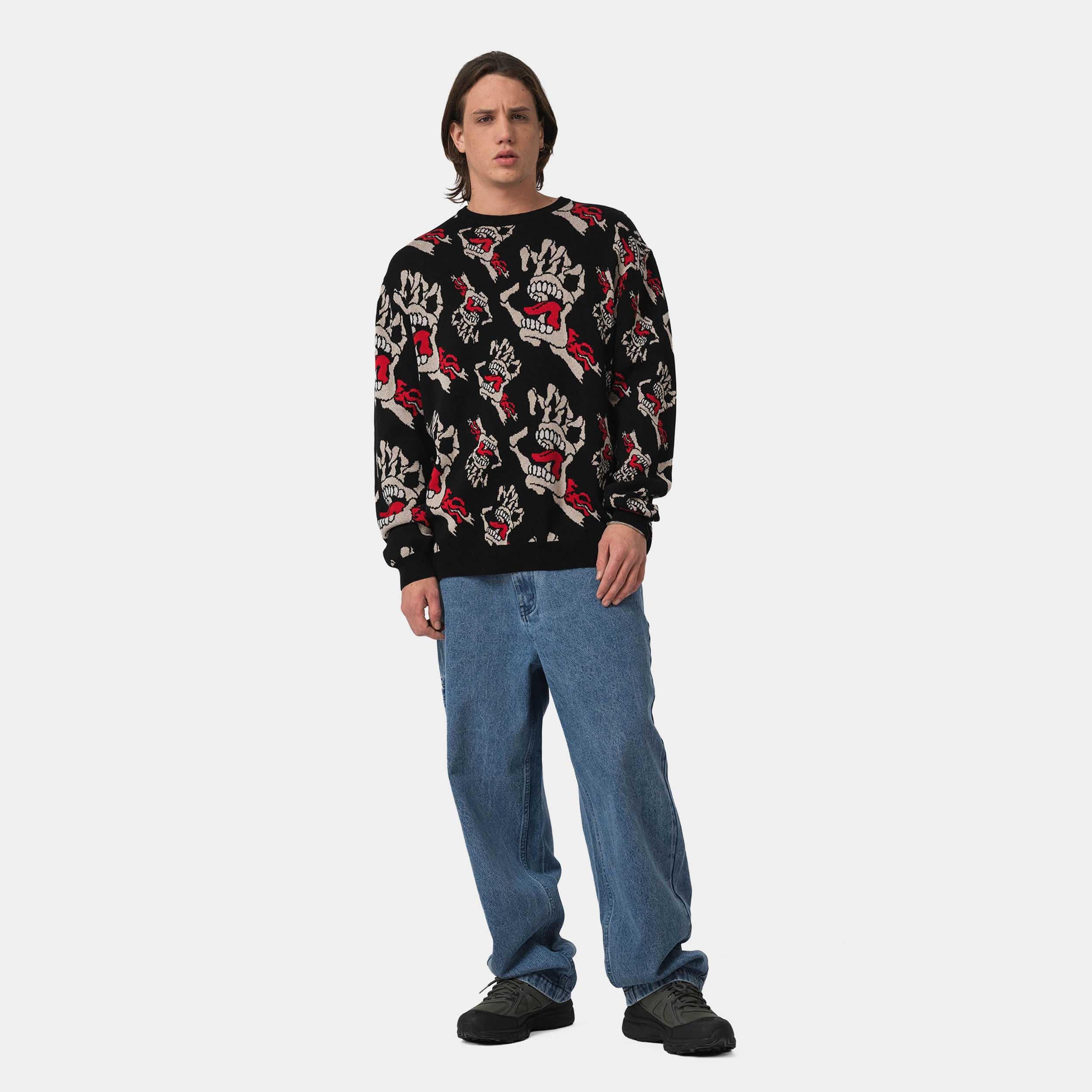 BONE HANDS ALL OVER - MAGLIA SCA-CRW-9776  SANTA CRUZ 