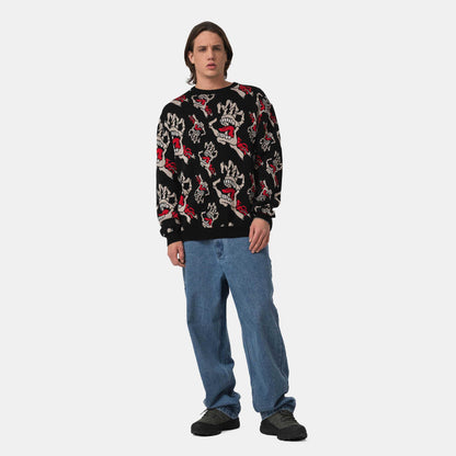 BONE HANDS ALL OVER - MAGLIA SCA-CRW-9776  SANTA CRUZ 